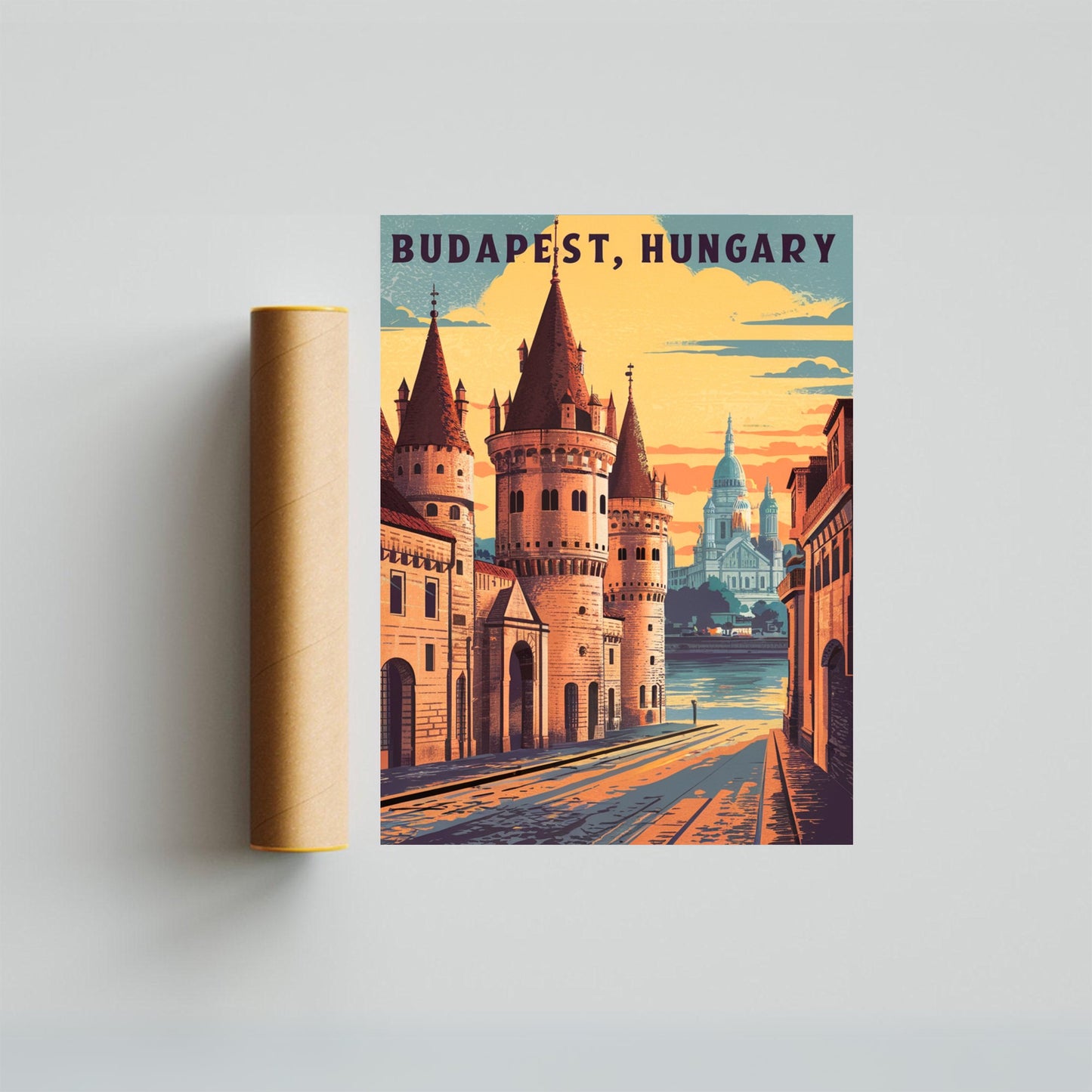 Budapest Vintage Travel Poster -Timeless Danube Splendor