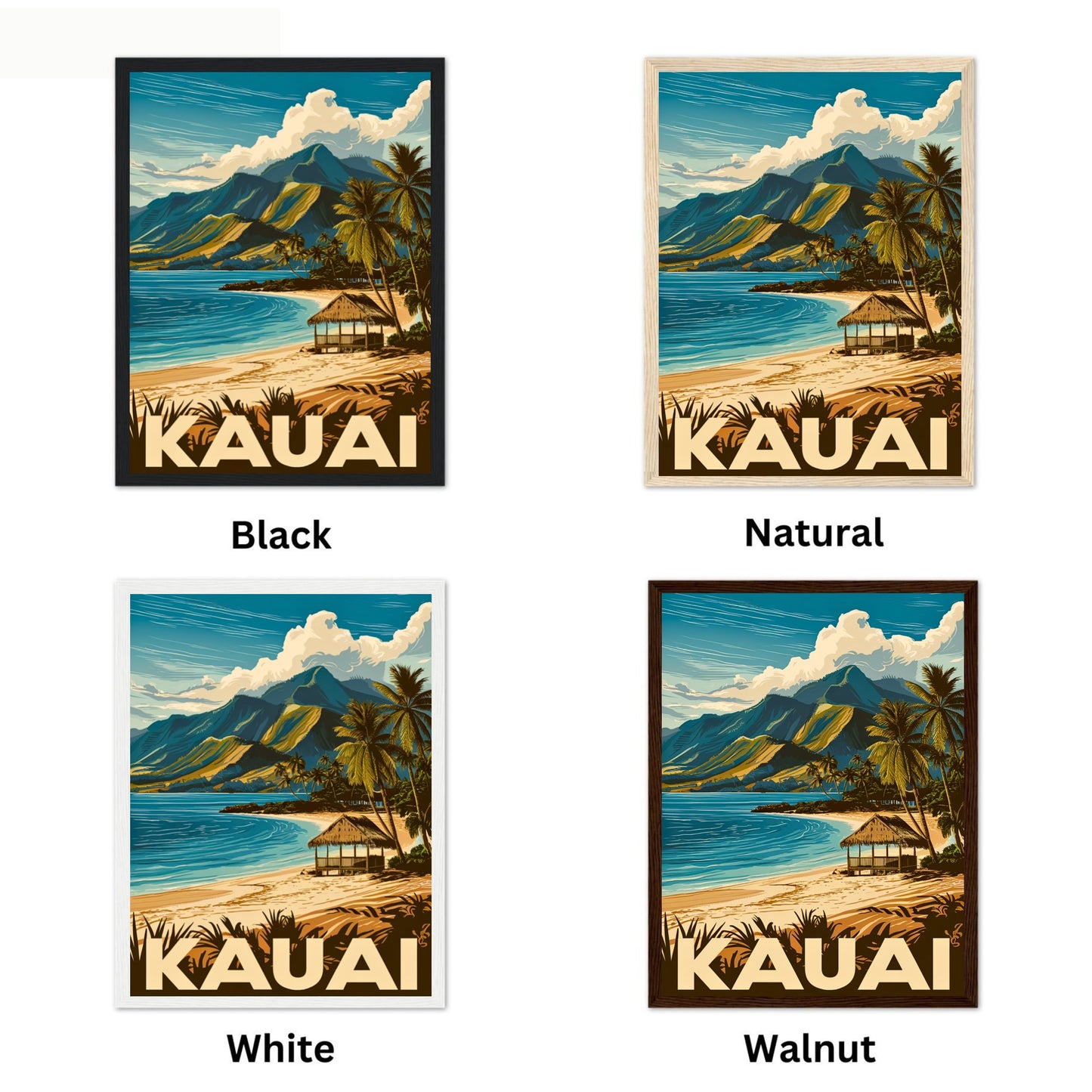 Kauai Vintage Travel Poster - Coastal Beauty