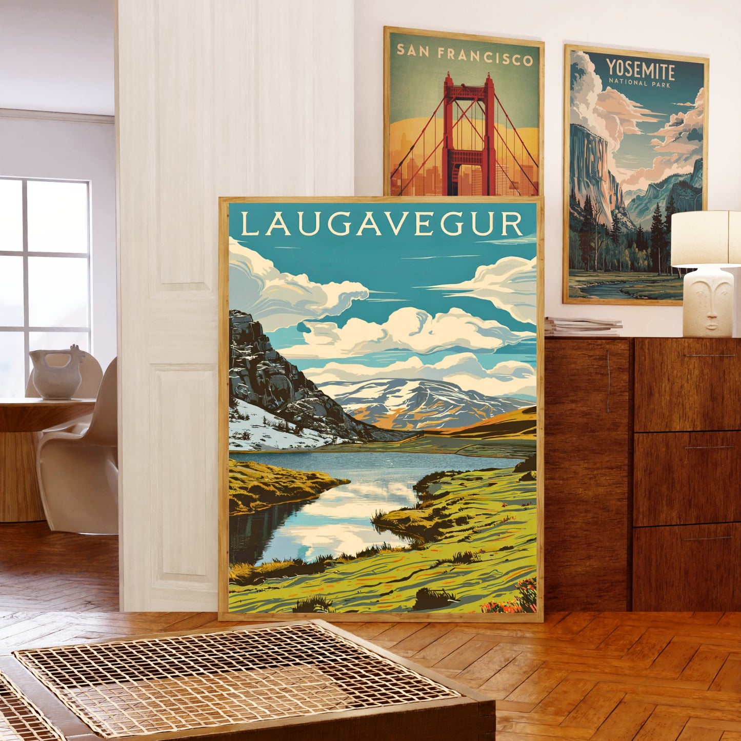 Laugavegur Vintage Travel Poster - Epic Trail of Iceland