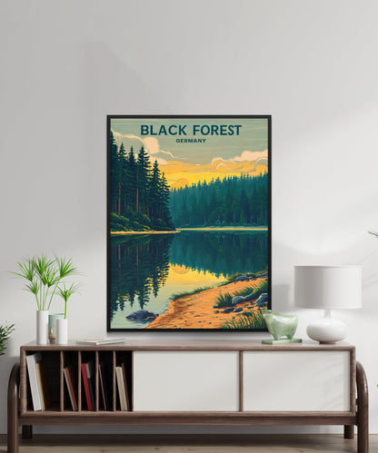 Black Forest Vintage Travel Poster  - Germany Forest