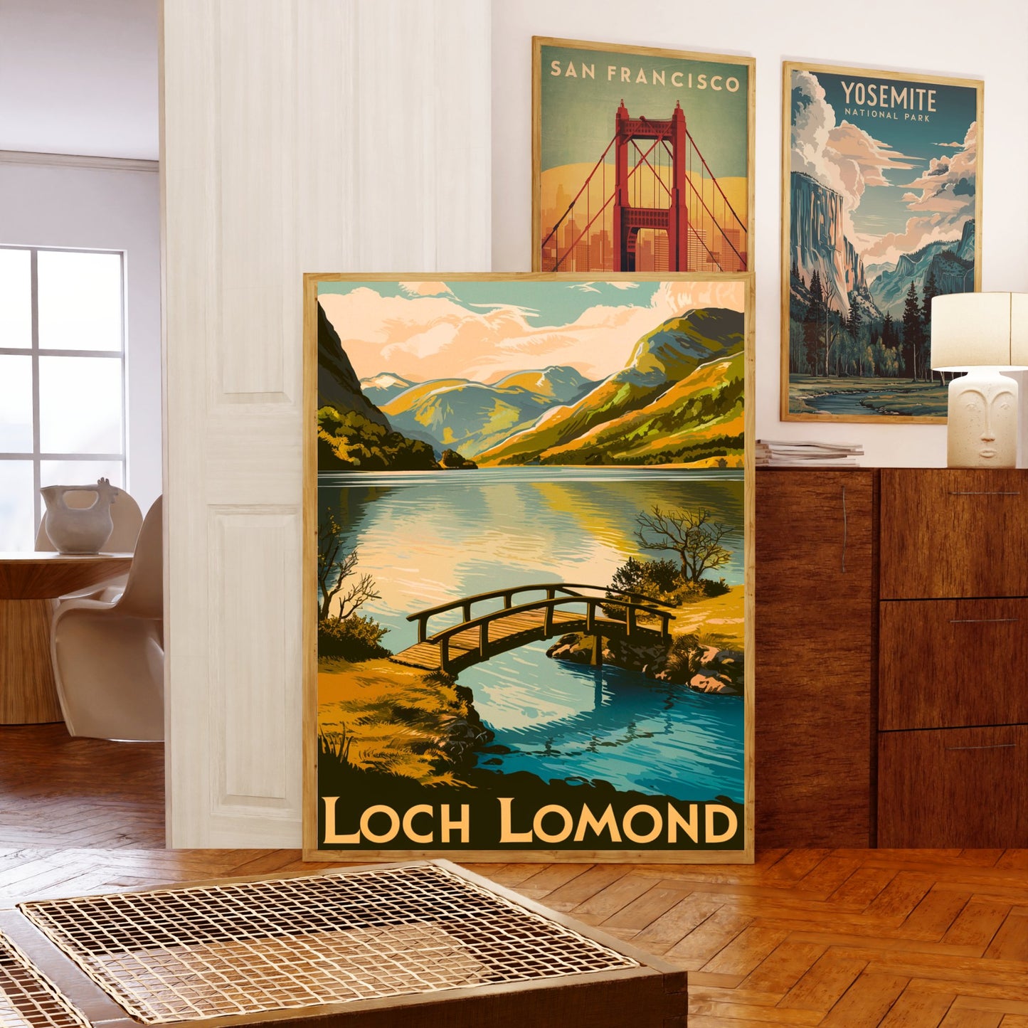 Loch Lomond Vintage Travel Poster - Mountain Beauty