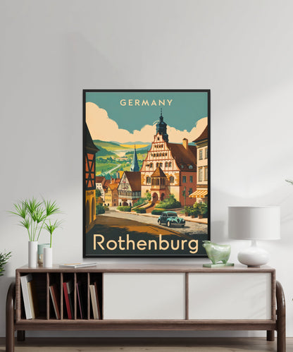 Rothenburg Vintage Travel Poster - Enchanting German Village