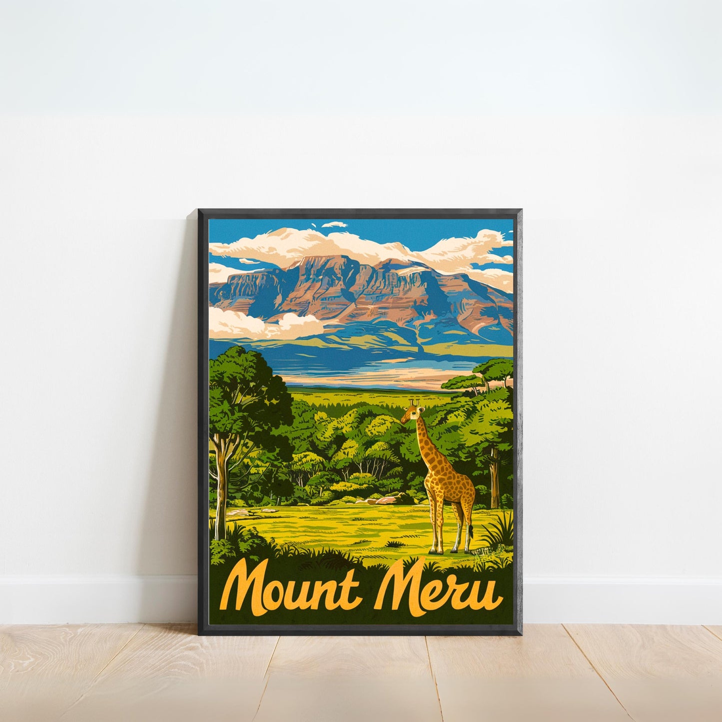 Mount Meru Vintage Travel Poster