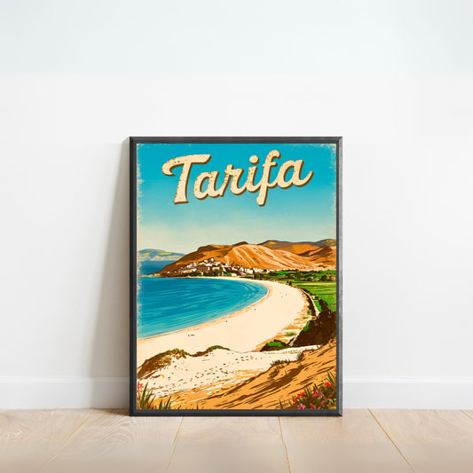 Tarifa Vintage Travel Poster - Peaceful Landscape