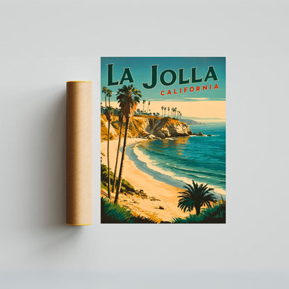 La Jolla Cove  Vintage Travel Poster