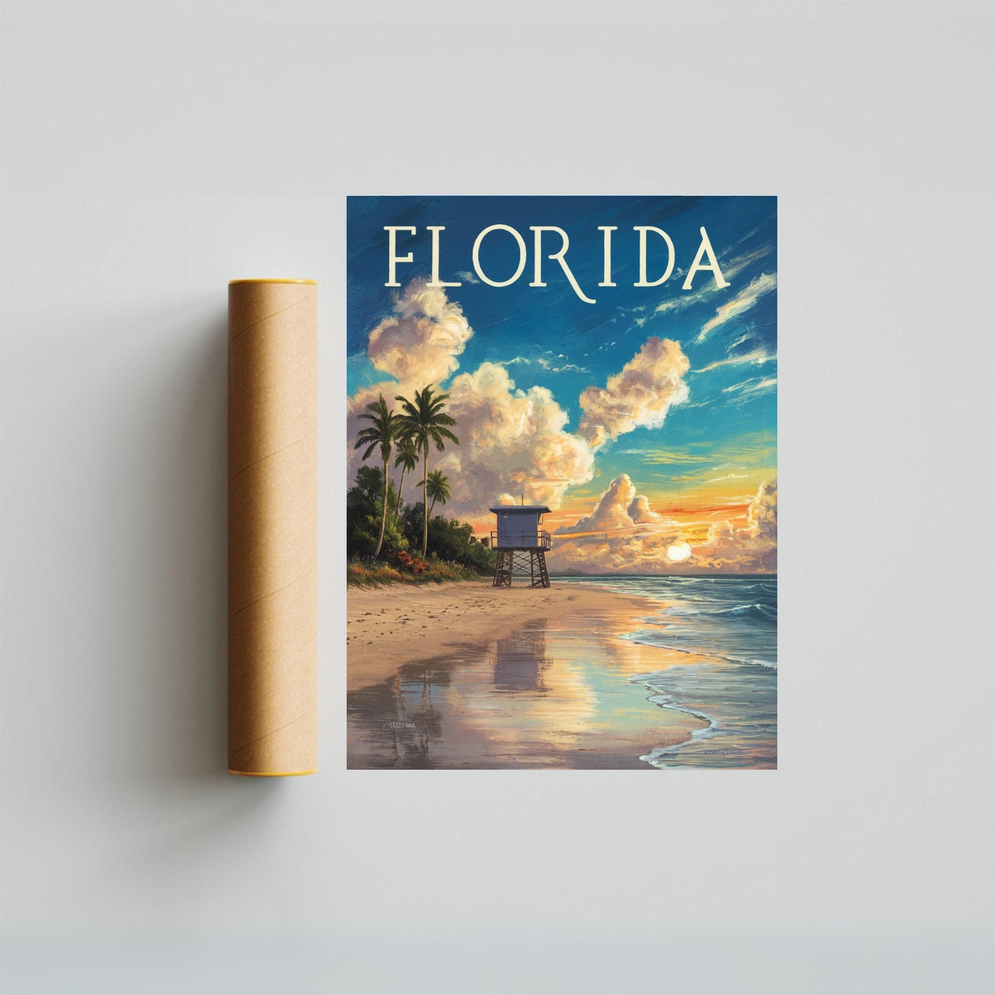 Florida Vintage Travel Poster - Coastal Memories