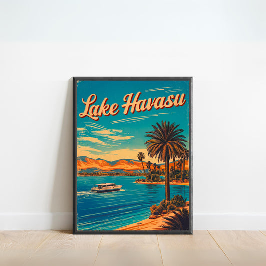 Lake Havasu Vintage Travel Poster - Boating Paradise