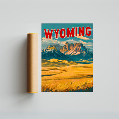 Wyoming  Vintage Travel Poster