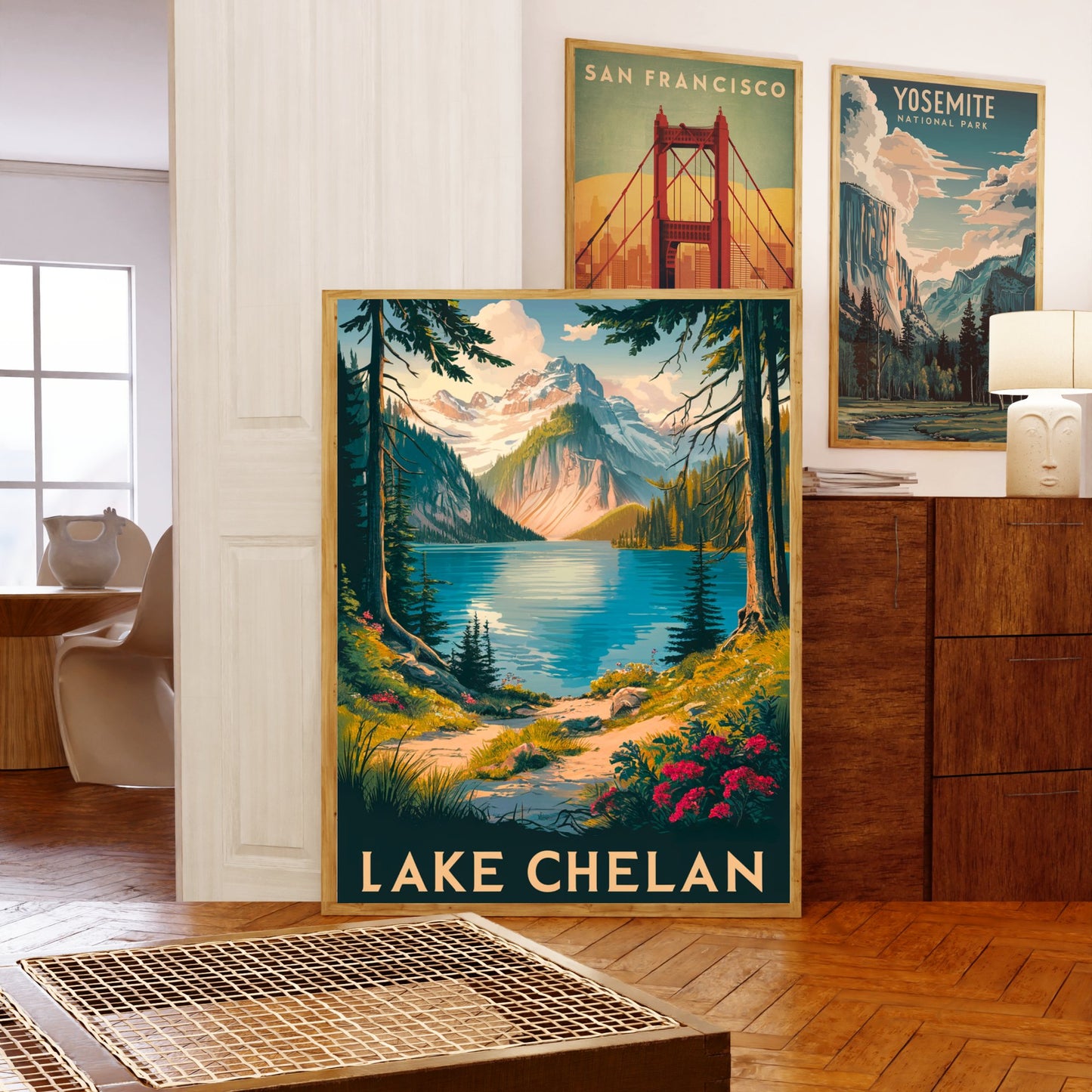 Lake Chelan Vintage Travel Poster - Tranquil Waters