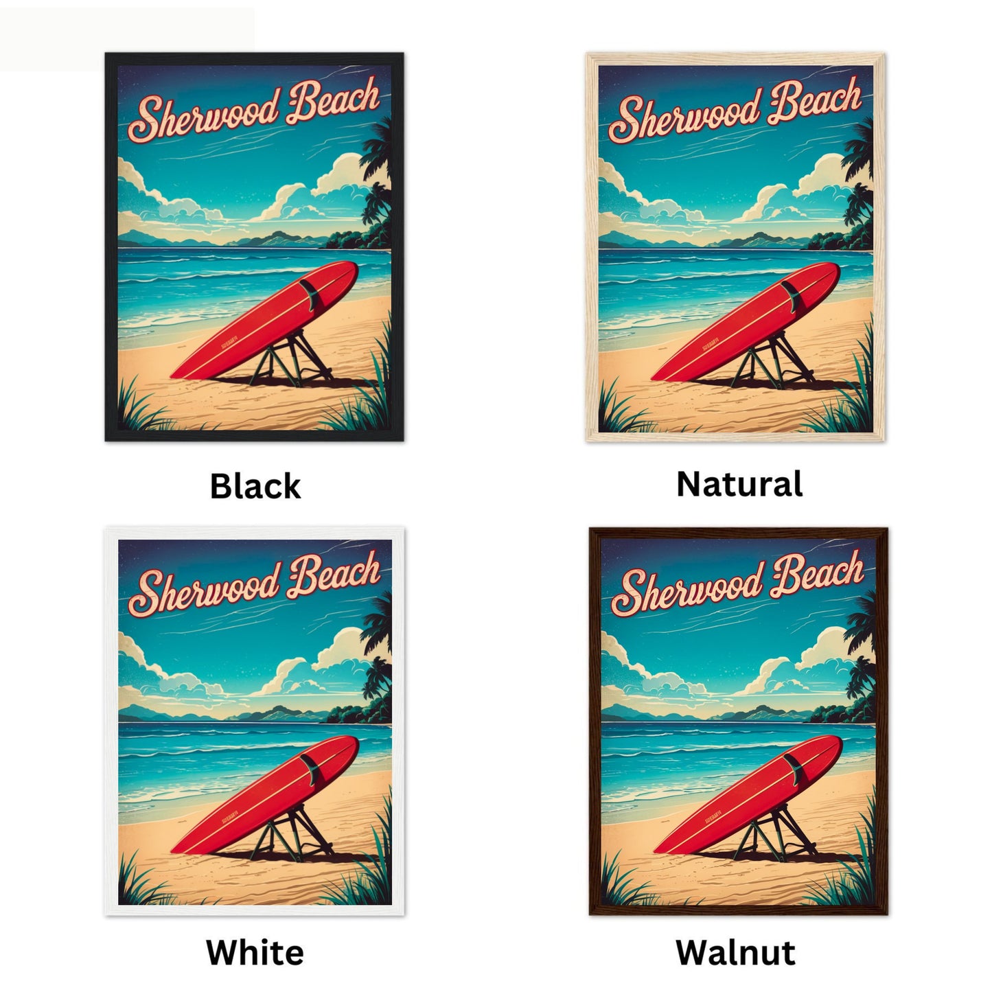 Sherwood Beach Vintage Travel Poster