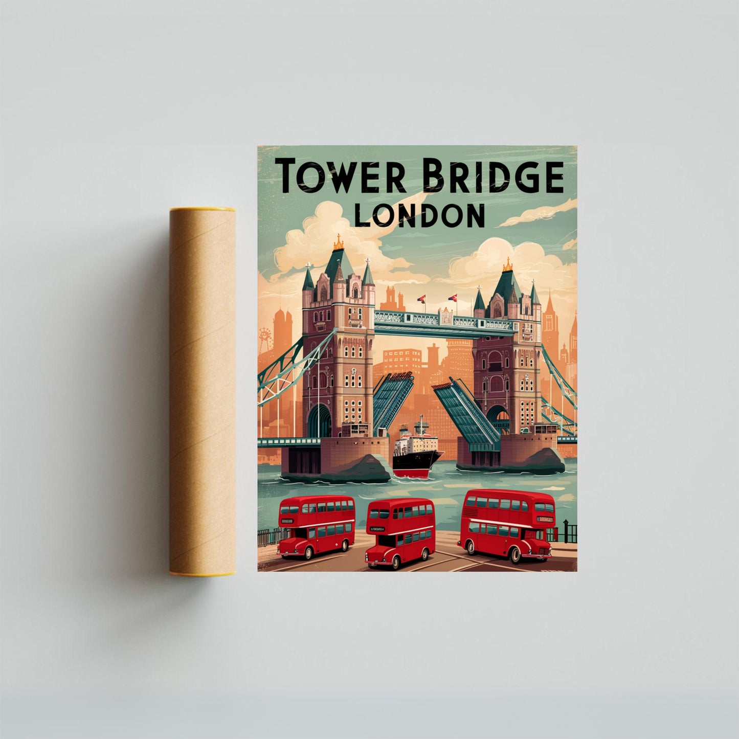 Tower Bridge Vintage Travel Poster - Timeless London Icon