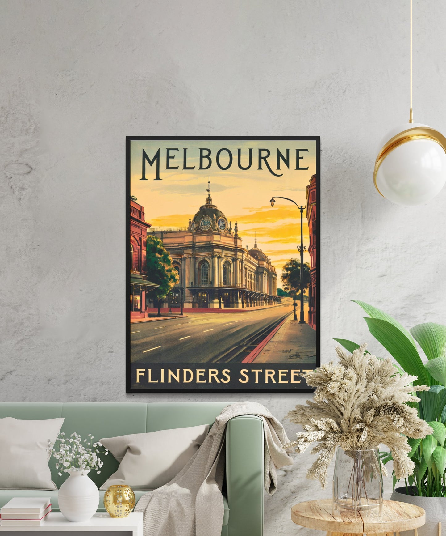 Flinders Street Vintage Travel Poster - Melbourne