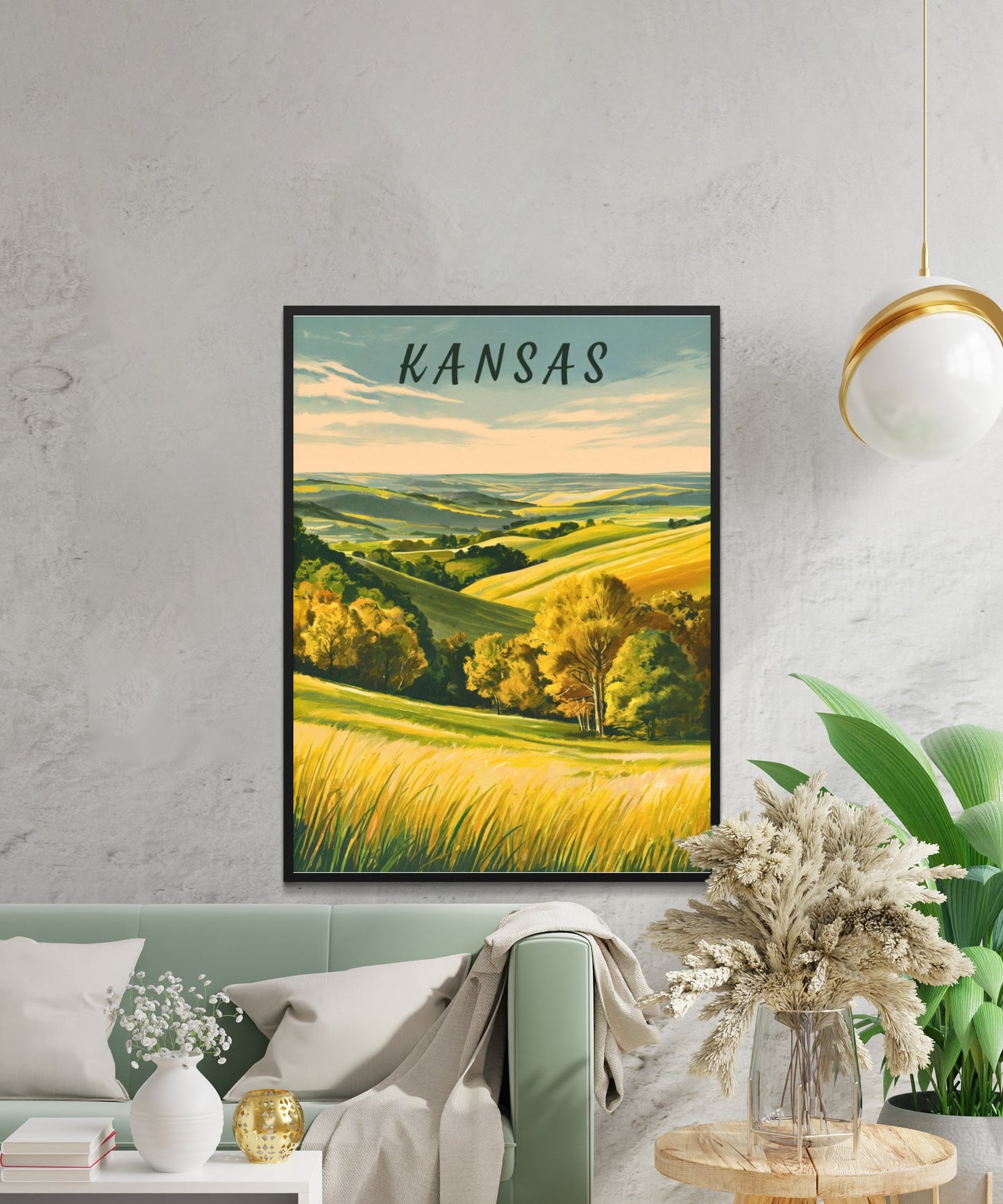 Kansas Vintage Travel Poster