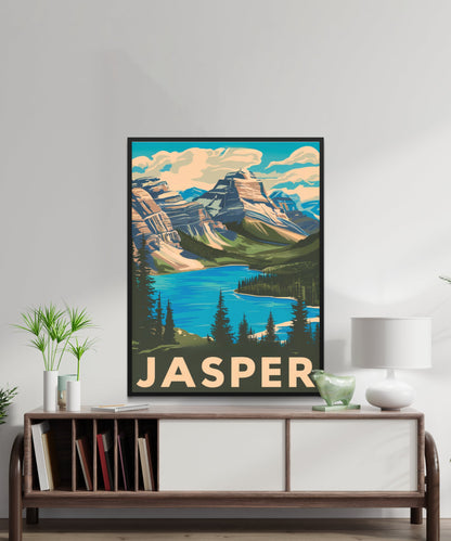 Jasper Vintage Travel Poster - Pristine Lakes