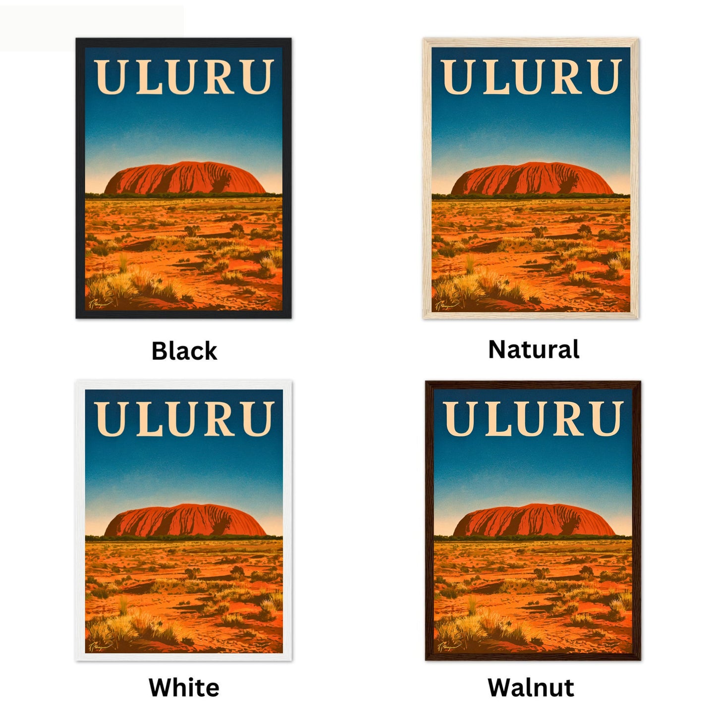 Uluru Rocks Vintage Travel Poster - Red Rock Majesty