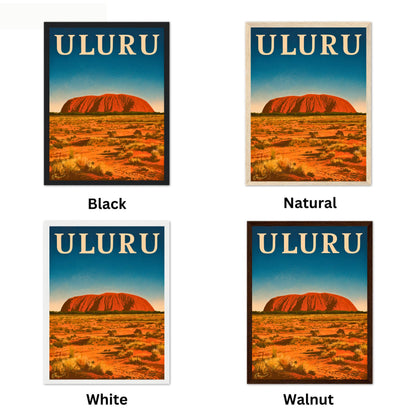 Uluru Rocks Vintage Travel Poster - Red Rock Majesty