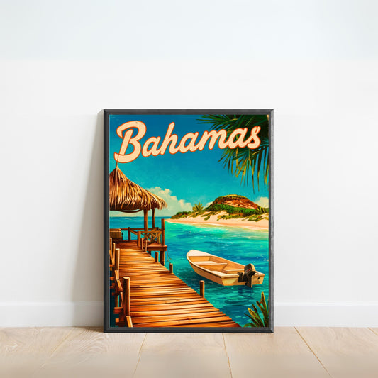 Bahamas Vintage Travel Poster - Tropical Paradise