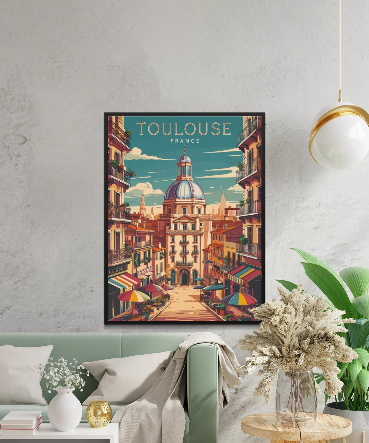 Toulouse  Vintage Travel Poster - Cityscape Views