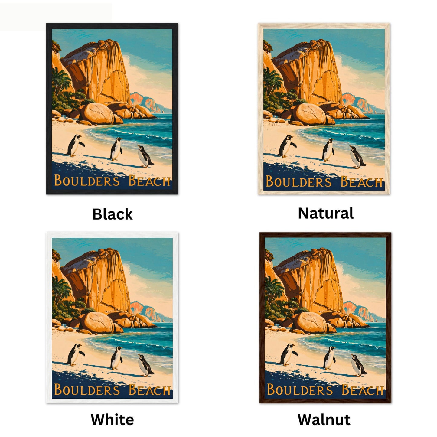 Boulders Beach Vintage Travel Poster