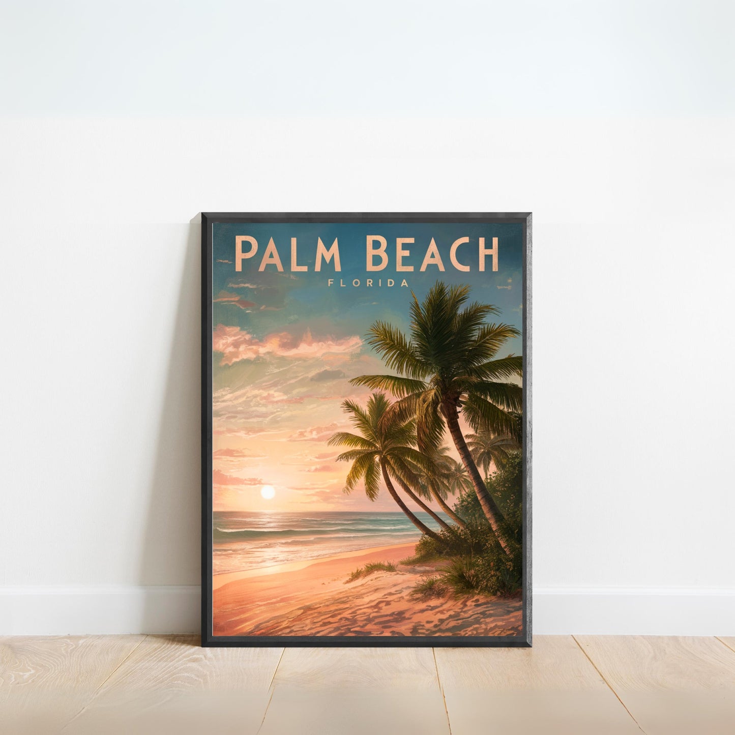 Palm Beach Vintage Travel Poster - Timeless Coastline