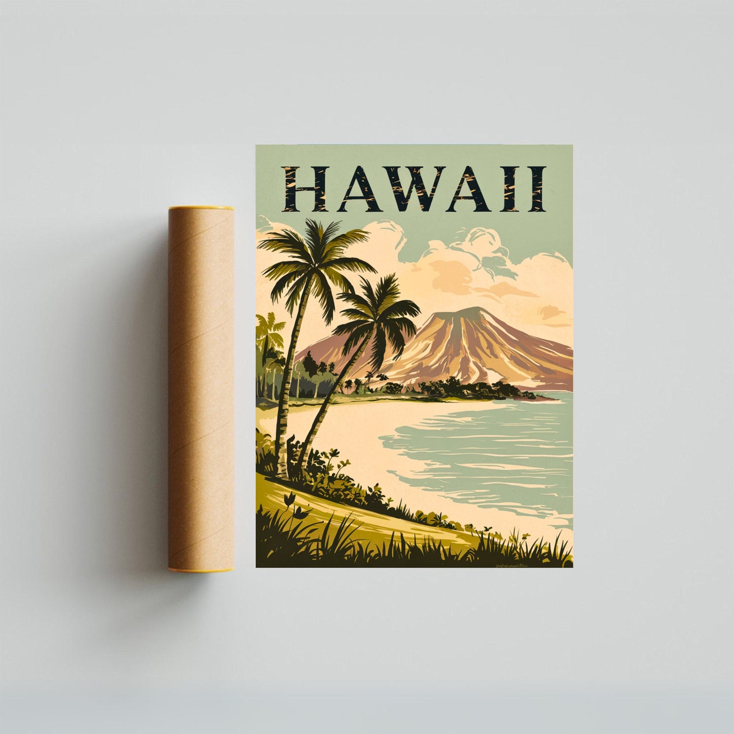 Hawaii Vintage Travel Poster