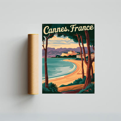 Cannes Vintage Travel Poster