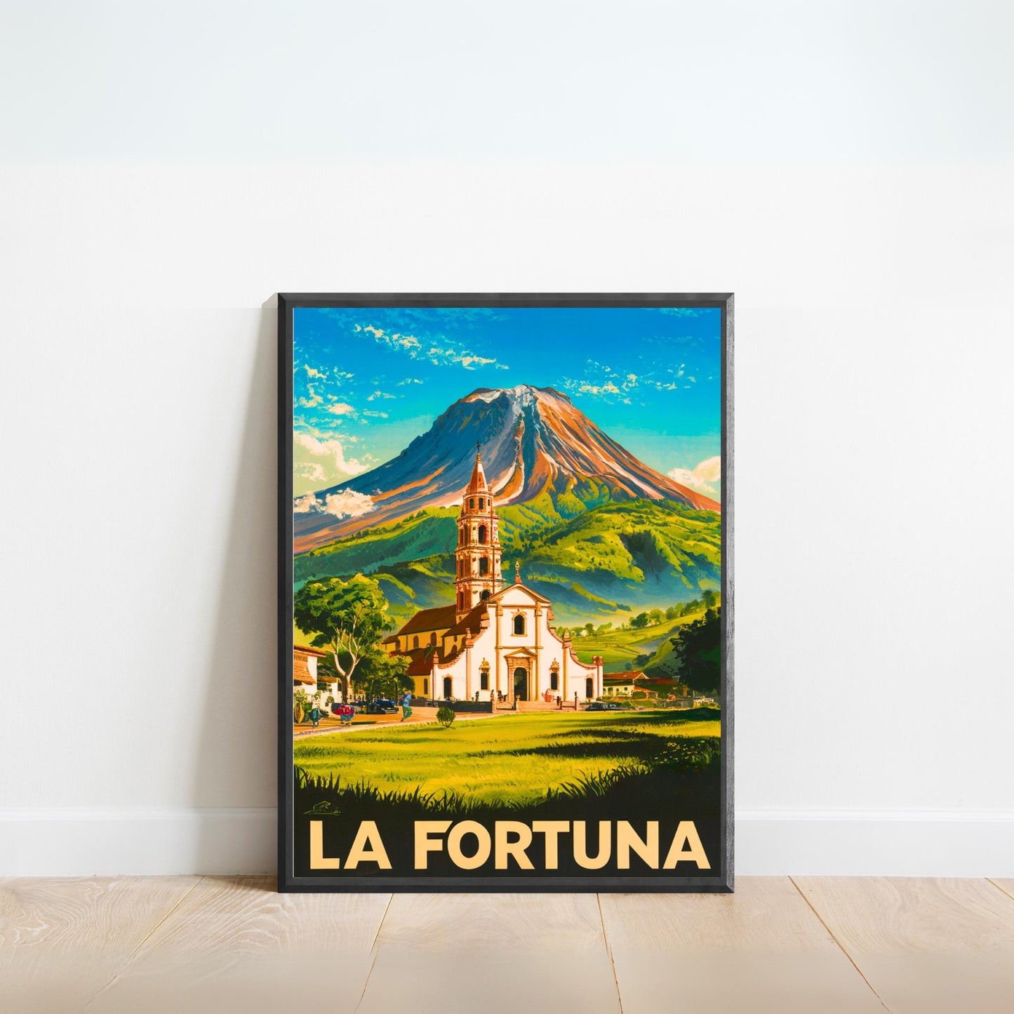 La Fortuna Vintage Travel Poster - Majestic Peak