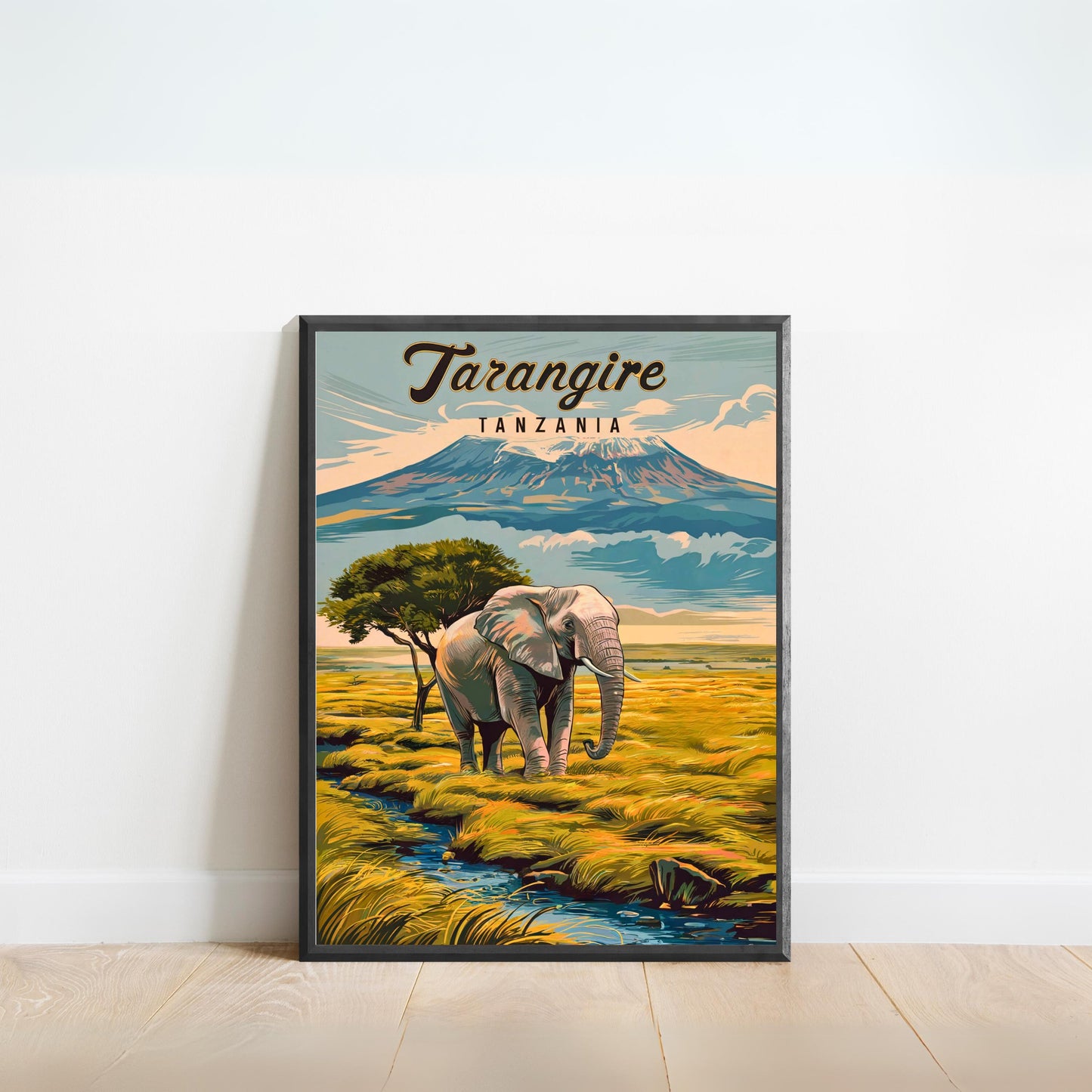 Tarangire Vintage Travel Poster - Tanzania National Park