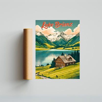 Lake Brienz Vintage Travel Poster - Timeless Alpine Elegance