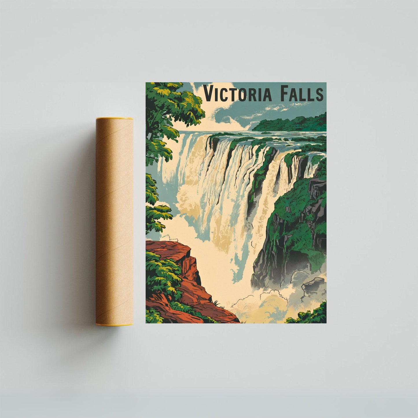 Victoria Falls Vintage Travel Poster