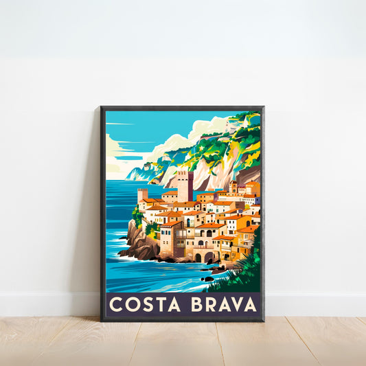 Costa Brava Vintage Travel Poster - Mediterranean Beauty