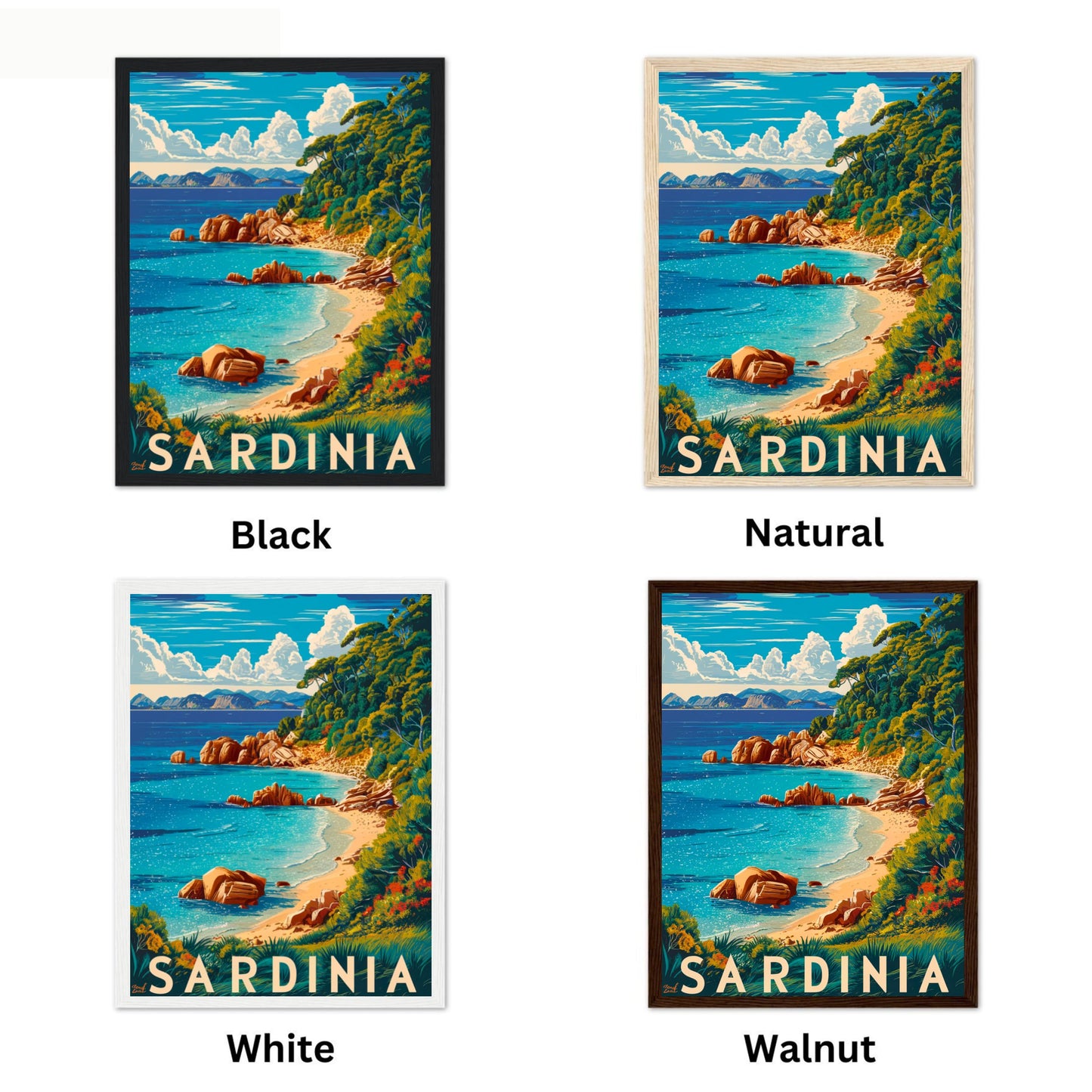 Sardinia Vintage Travel Poster - Timeless Charm