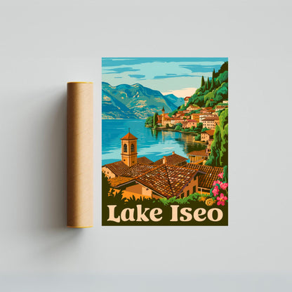 Lake Iseo Vintage Travel Poster - Tranquil Reservoir