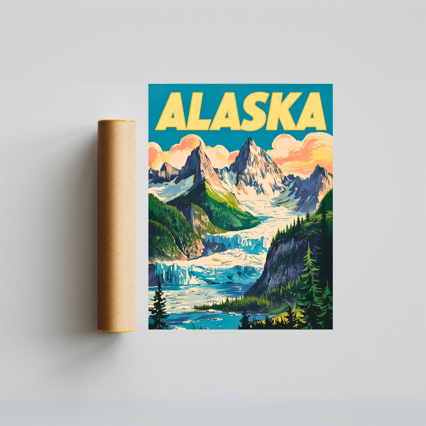 Alaska Vintage Travel Poster