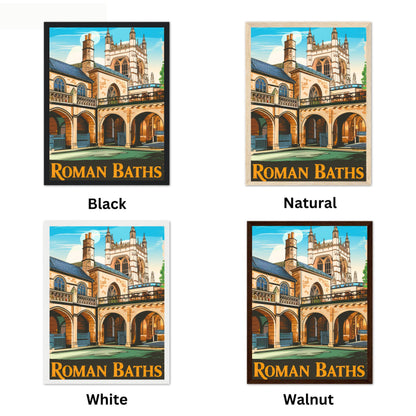 Roman Baths Vintage Travel Poster - Sacred Waters