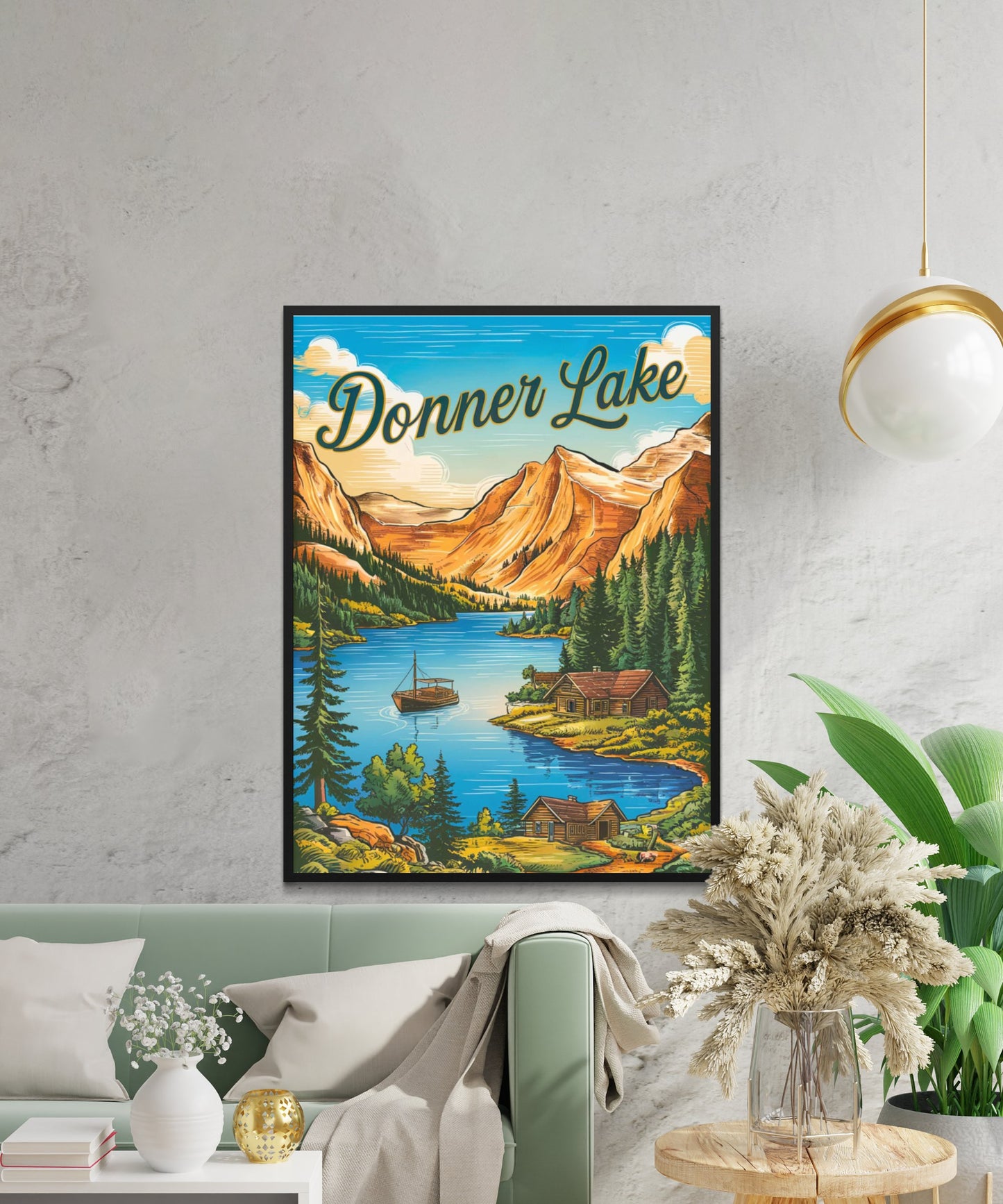 Donner Lake  Vintage Travel Poster