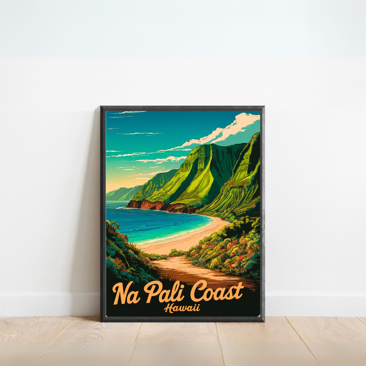 Na Pali Coast Vintage Travel Poster - Romantic Getaway