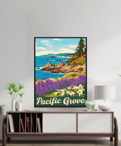 Pacific Grove Vintage Travel Poster - Lakeside Elegance