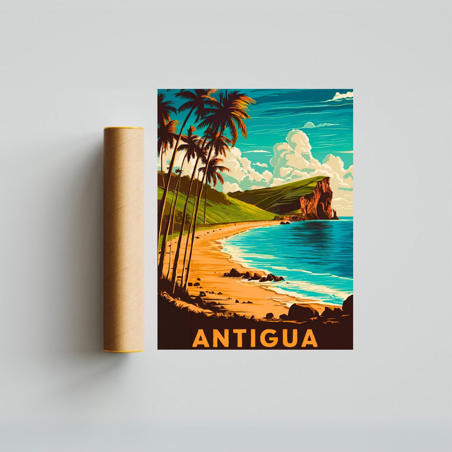 Antigua Vintage Travel Poster