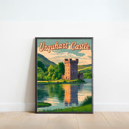 Urquhart Castle Vintage Travel Poster - Rugged Beauty