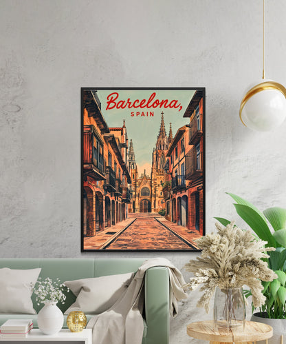 Barcelona Vintage Travel Poster