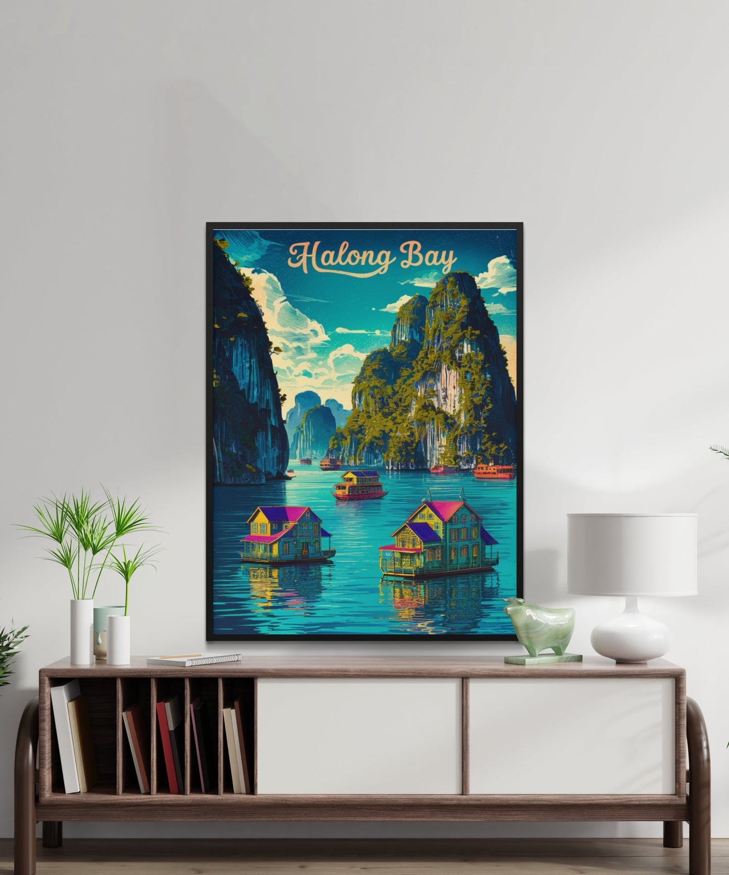 Halong Bay Vintage Travel Poster - Tranquil Escape