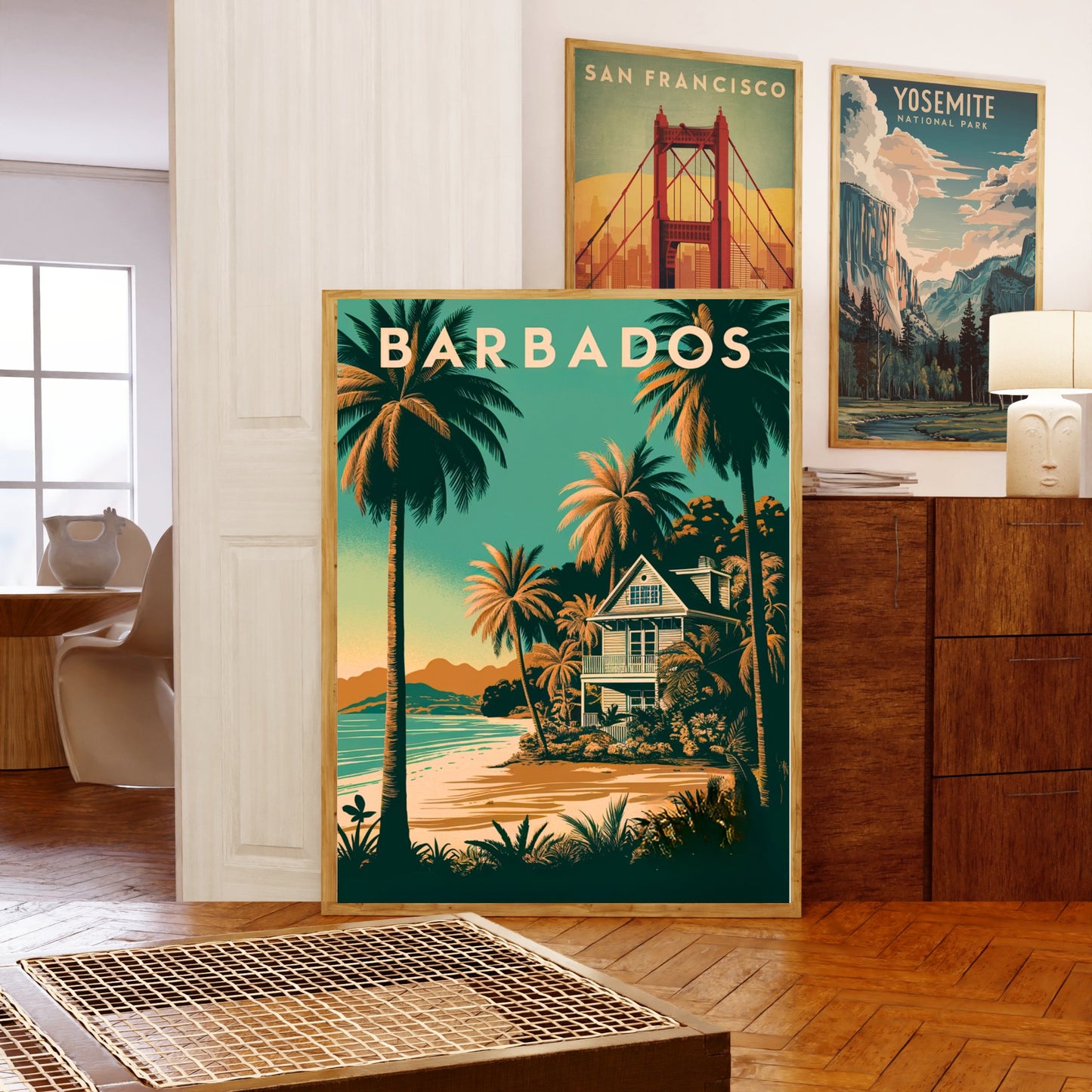 Barbados Vintage Travel Poster - Crystal Waters