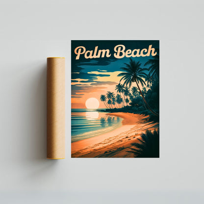 Palm Beach Vintage Travel Poster - Tropical Oasis