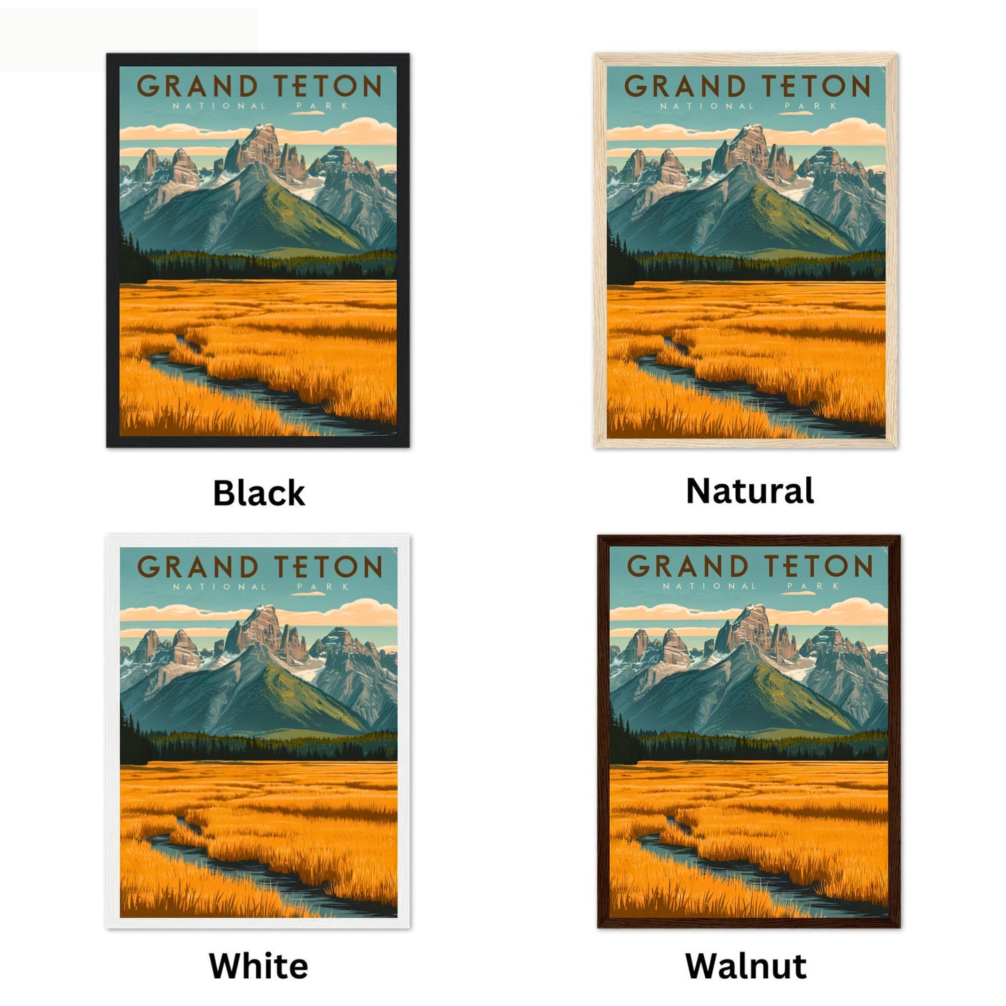 Grand Teton  Vintage Travel Poster