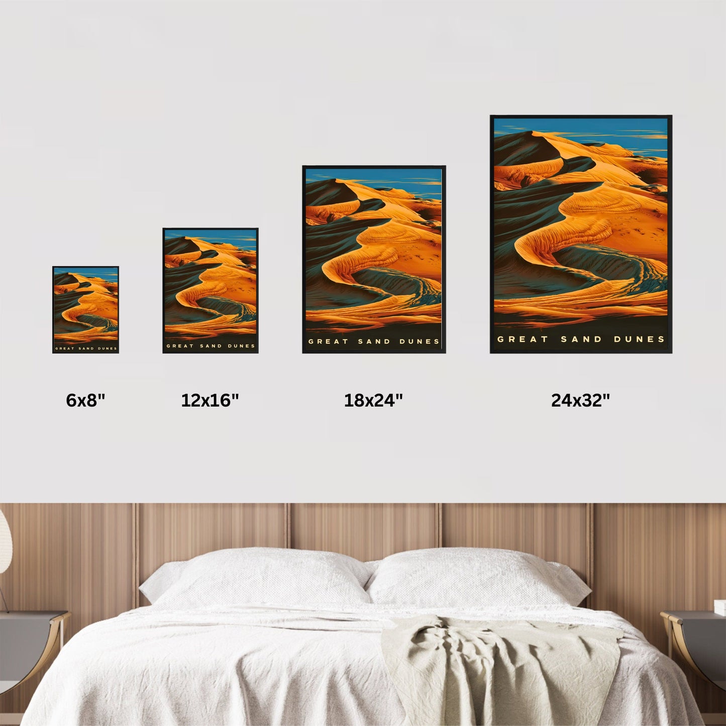 Great Sand Dunes Vintage Travel Poster - Nature's High Desert Landscape