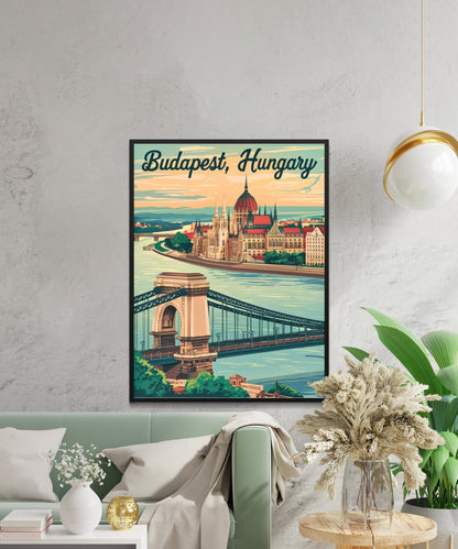 Budapest Vintage Travel Poster