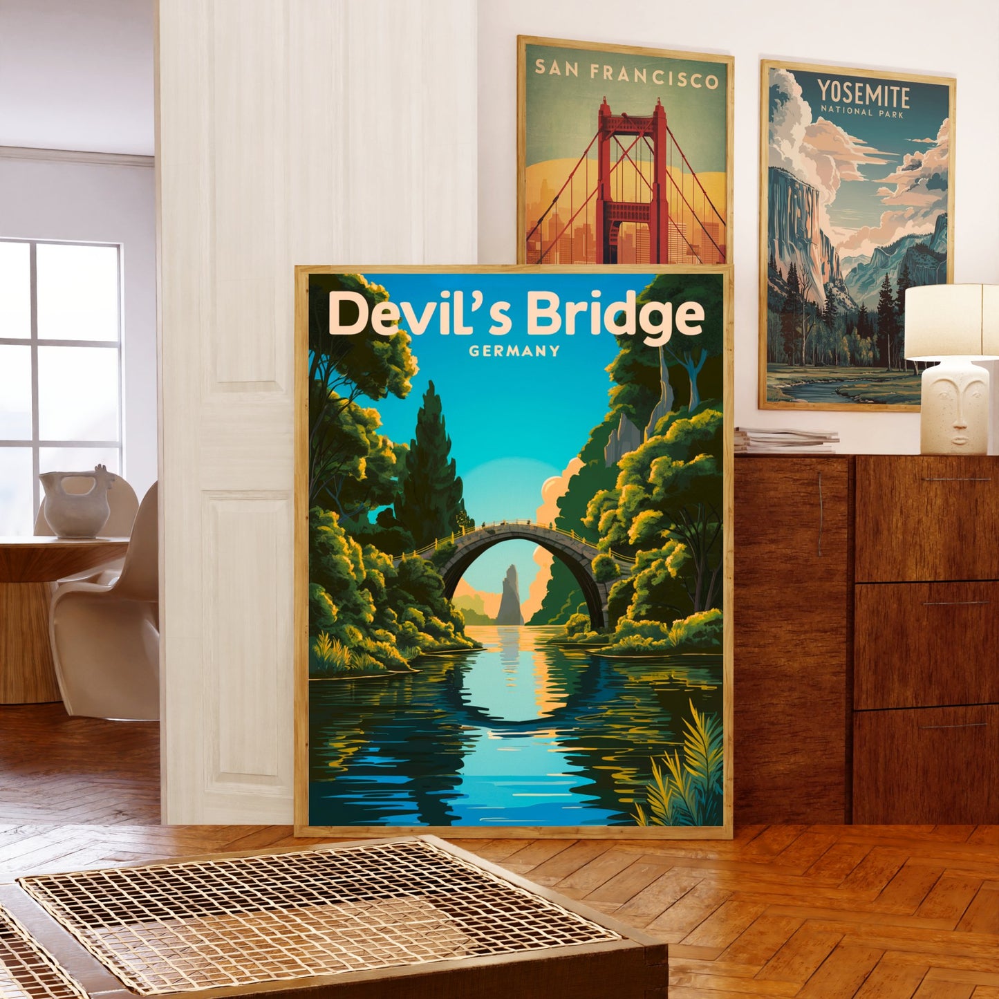 Devils Bridge Vintage Travel Poster - Peaceful Landscape