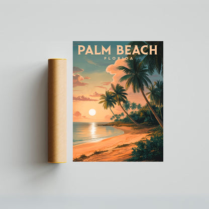 Palm Beach Vintage Travel Poster - Sun-Kissed Bliss