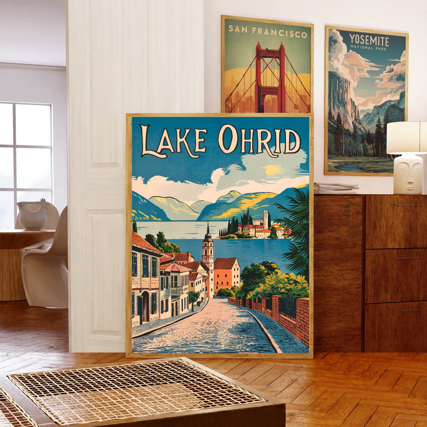 Lake Ohrid Vintage Travel Poster